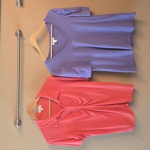 Grace and Lace Short Sleeve Top Set Large